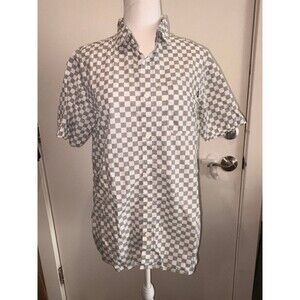 Men’s Vans button up black white checkered shirt Size S EUC